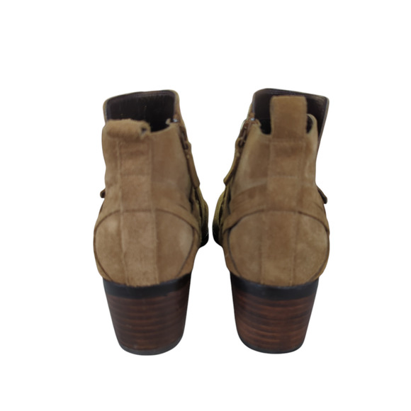 Cole Haan Pearlie Suede Booties W07900 Camel Brown Ankle Boots Women's 8B - Picture 6 of 8